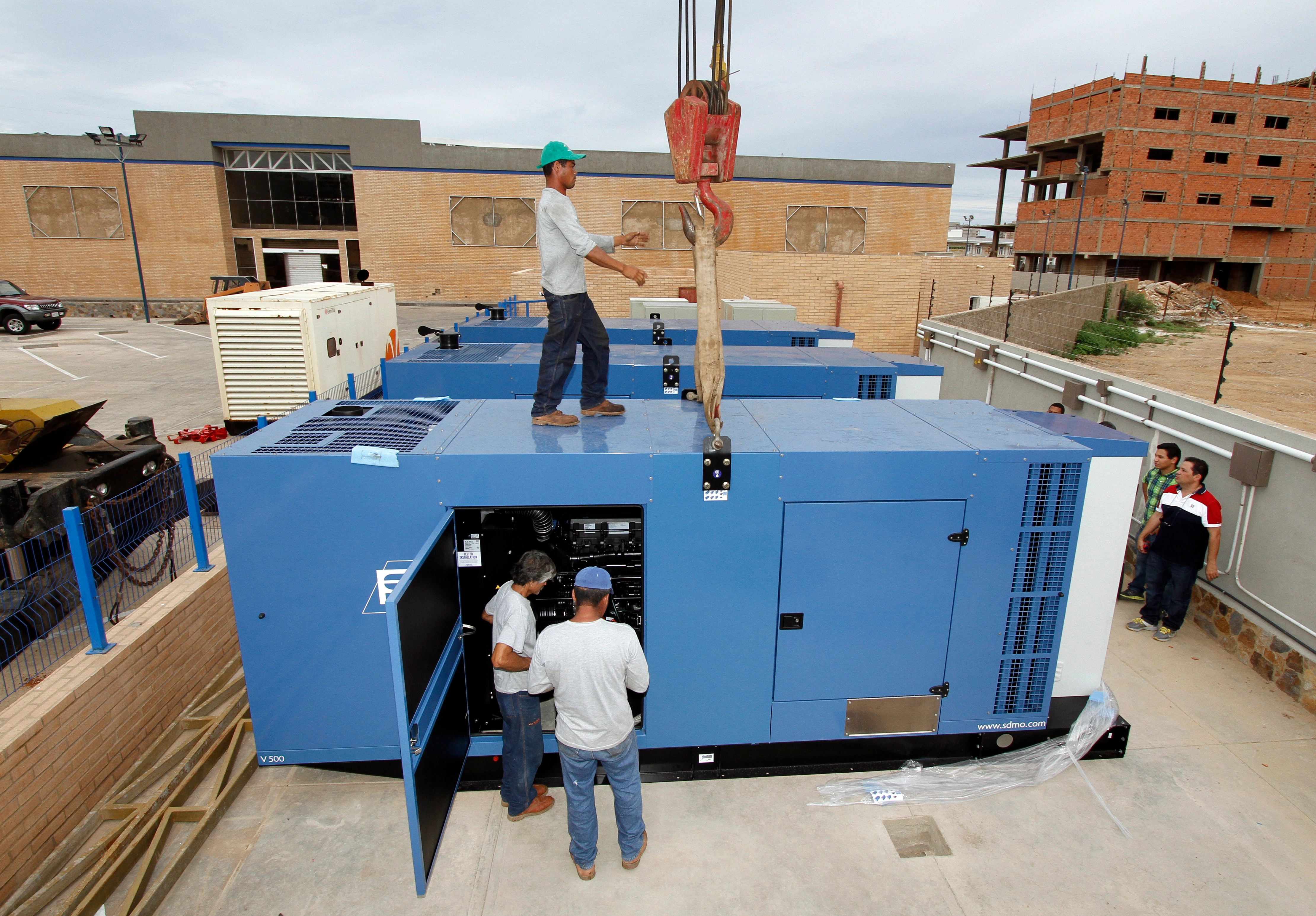 Kohler SDMO generator being lifted